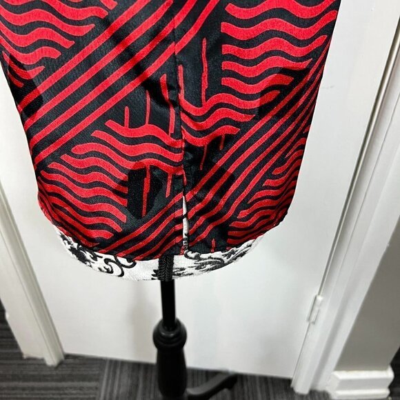 80’s vintage Plymouth black and red printed short sleeve blouse - Picture 5 of 7